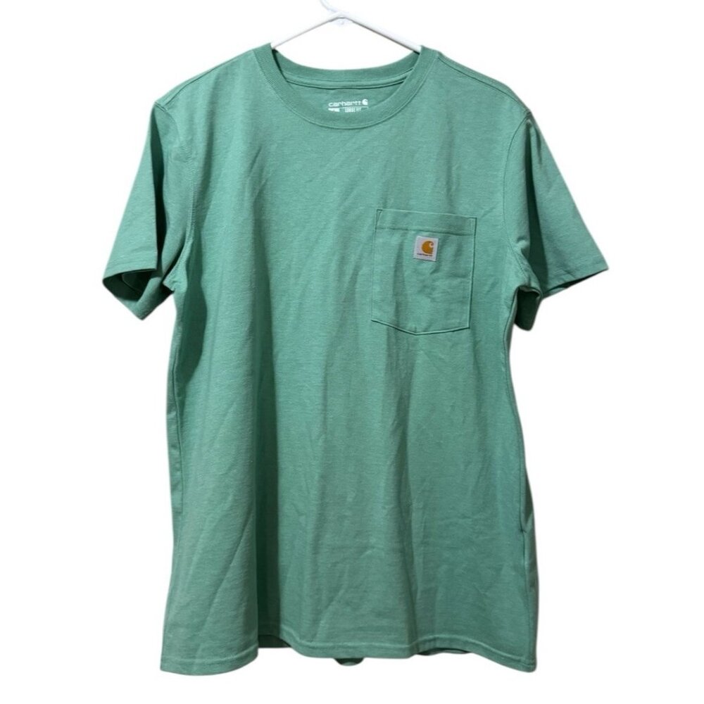 Carhartt Men's Loose Fit Size Large Crewneck‎ Short Sleeve Green Outdoor Hiking